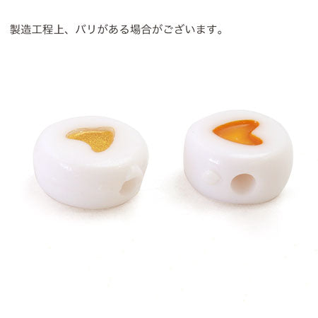 アクリル製フラットラウンドハート　ミックス