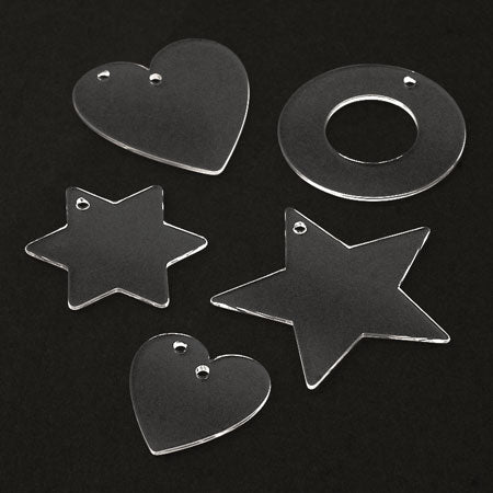 Acrylic parts 2-hole heart clear [outlet]