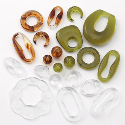 Acrylic, German-made ring, Oval 6, Light Olive [Outlet]