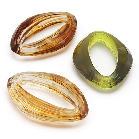 Acrylic German-made ring diamond clear tortoiseshell