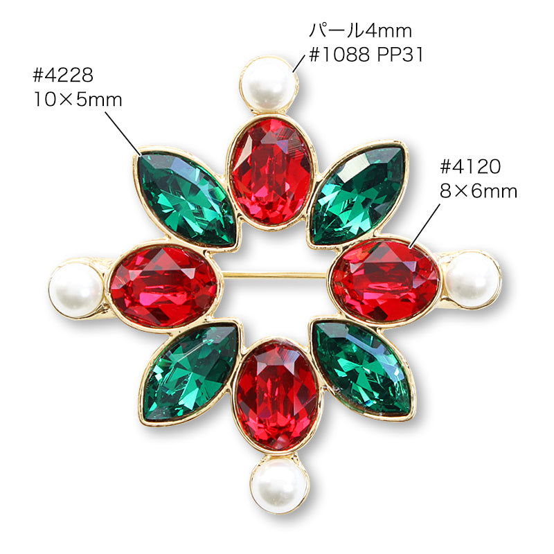 Broach empty frame flower gold