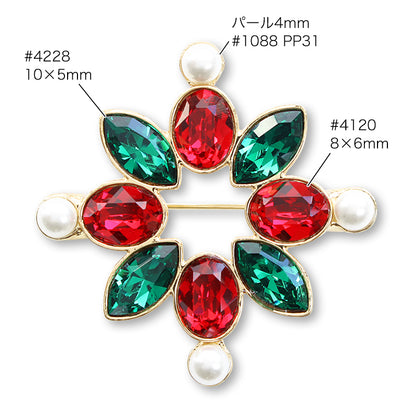 Broach empty frame flower gold