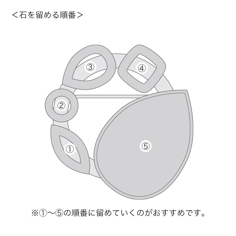 Brooch empty frame Circle No.8 Gold