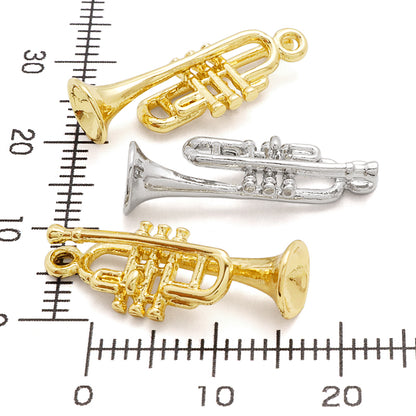 Charm trumpet rhodium color