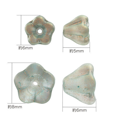 チェコ ベルフラワー3　ミックスイエローオパール/G