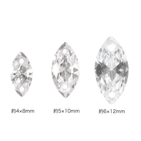 Cubic zirconia marquise 2 holes