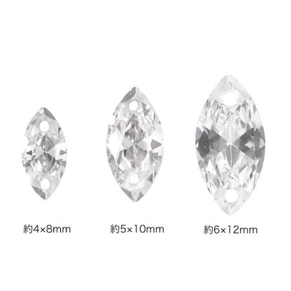 Cubic zirconia marquise 2 holes