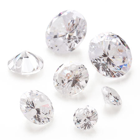 Cubic zirconia round 1 hole clear
