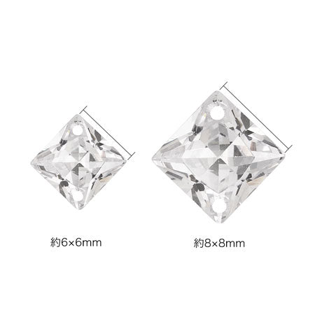 Cubic zirconia square 2 holes