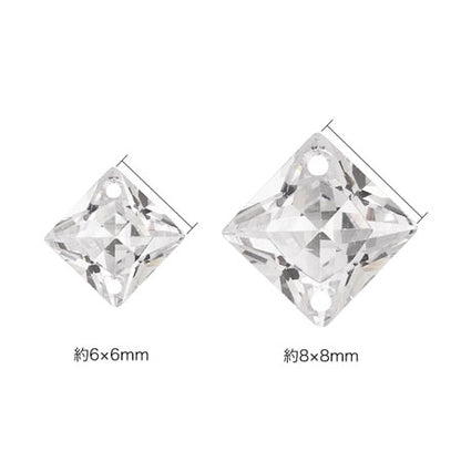 Cubic zirconia square 2 holes