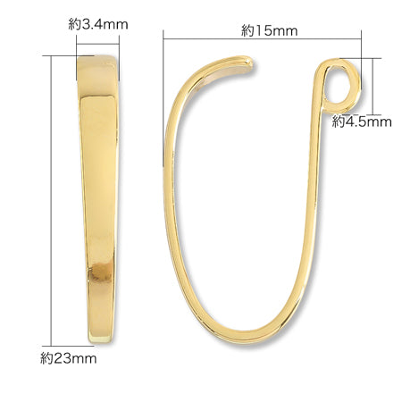 Ear hook with rhodium collar