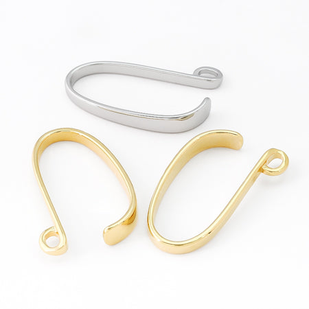 Ear hook with rhodium collar