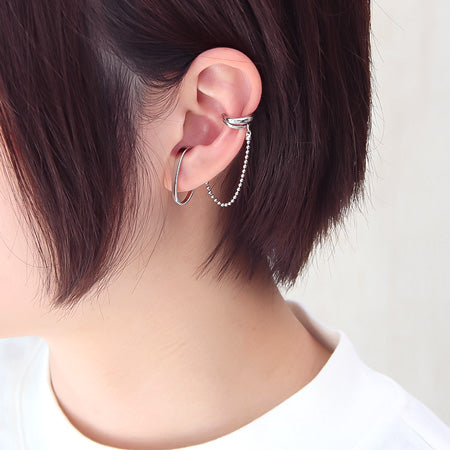 Ear hook with rhodium collar