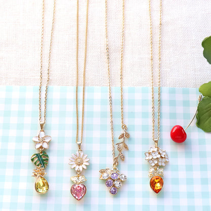 Material list No.ER0326Kiwa crystals4 types of fruit &amp; vegetable necklaces