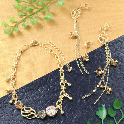 Material list No.ER0341 Charm water snake I bracelet and earrings