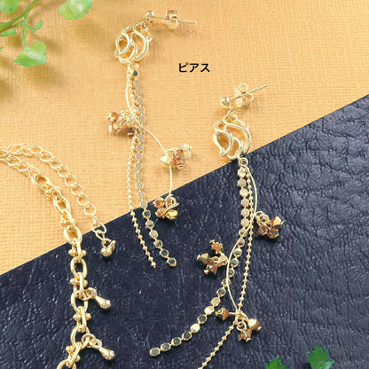 Material list No.ER0341 Charm water snake I bracelet and earrings