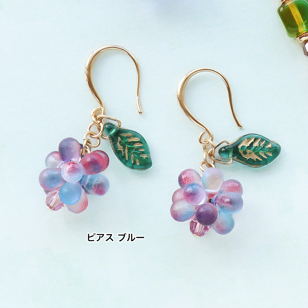 材料表No.ER0345　チェコビーズのナチュラルアクセサリー2種