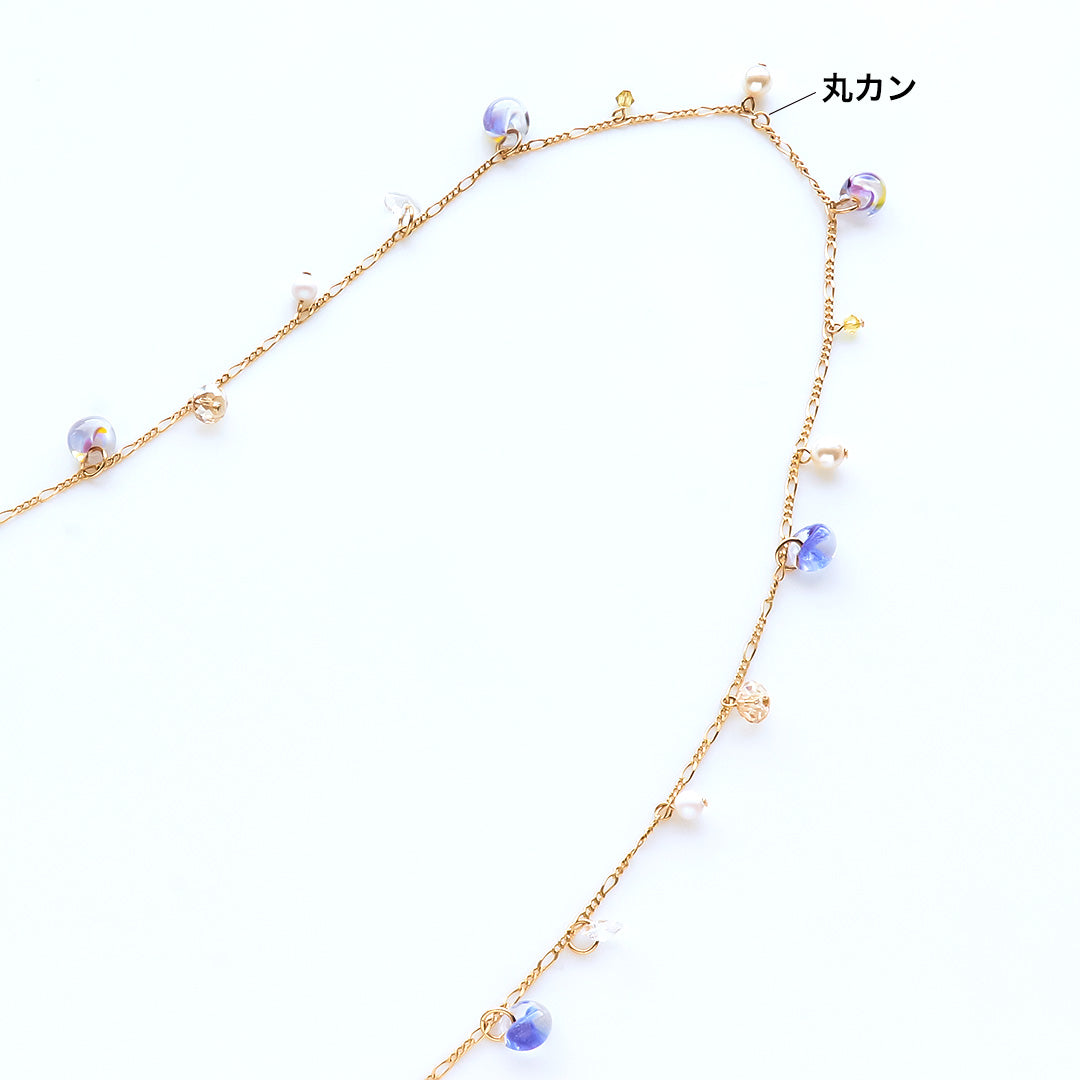 材料表No.ER0354　ティアドロップビーズのロングネックレス2種