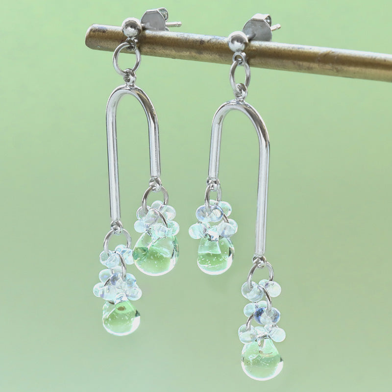 Material list No.ER0355 Teardrop bead long swing earrings