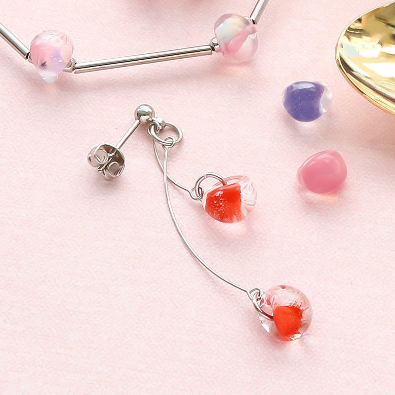 Material list No.ER0355 Teardrop bead long swing earrings