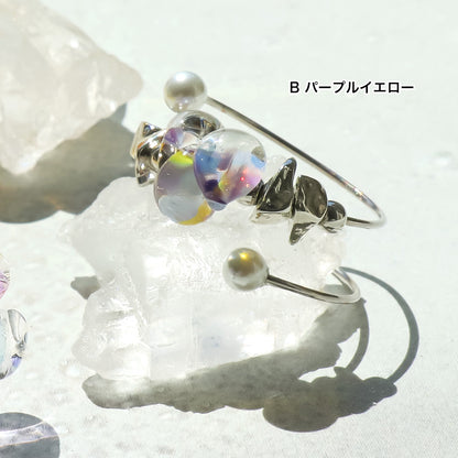 材料表No.ER0358　ティアドロップビーズのリング2種
