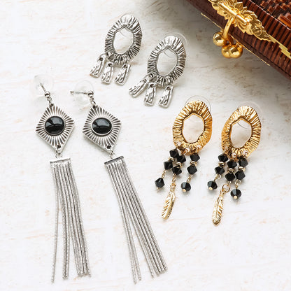 Material list No. ER0363 3 types of metal earrings with Greek parts