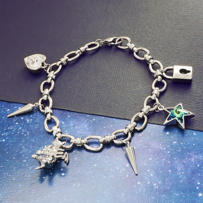 Material list No.ER0370 Devil cat charm bracelet