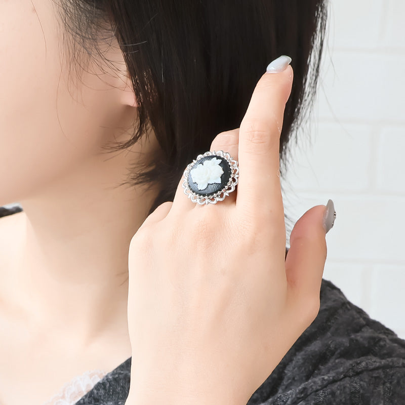 材料表No.ER0415　チャームローズのノアールテイストアクセサリー3種