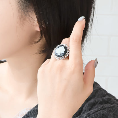 材料表No.ER0415　チャームローズのノアールテイストアクセサリー3種