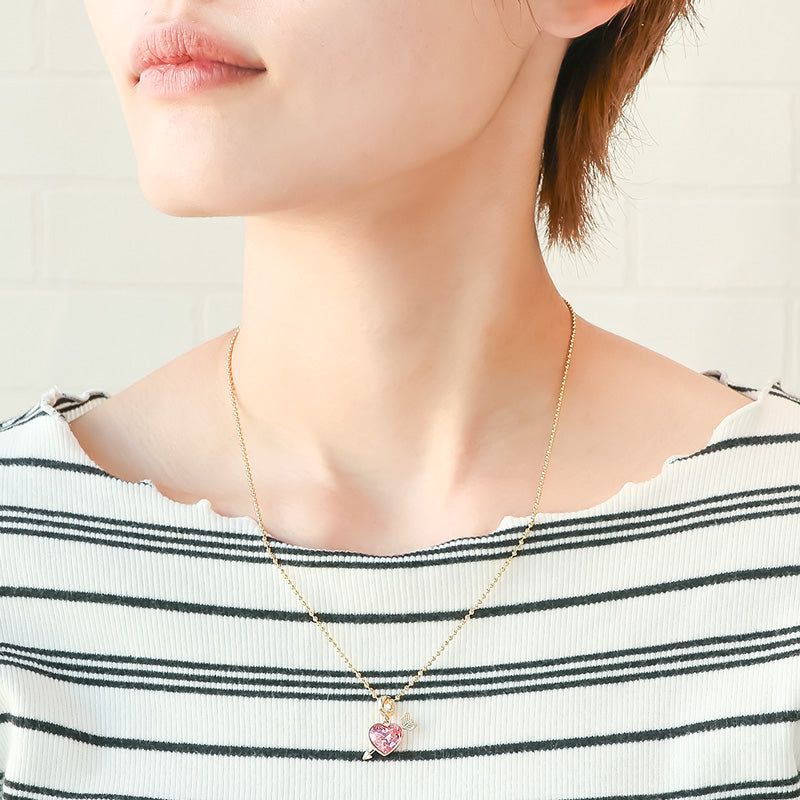 Material list No.ER0418Kiwa crystals3 types of heart motif necklaces