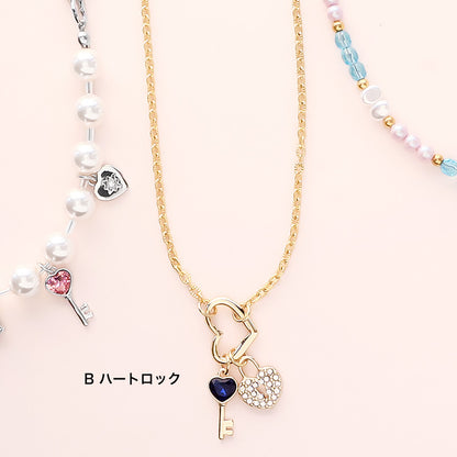 Material list No.ER0418Kiwa crystals3 types of heart motif necklaces