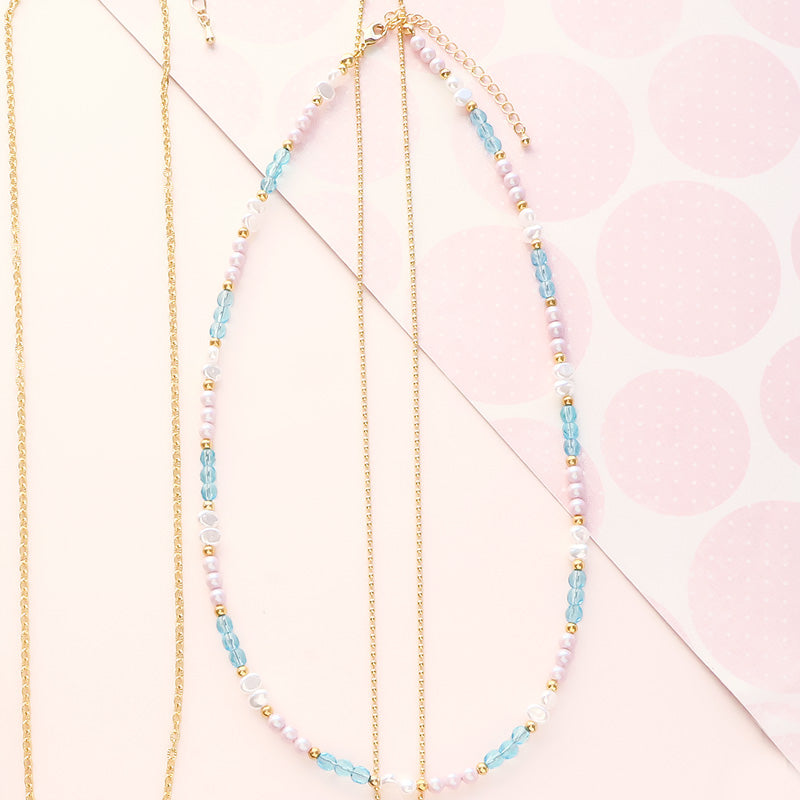Material list No.ER0418Kiwa crystals3 types of heart motif necklaces