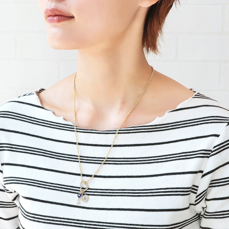 Material list No.ER0418Kiwa crystals3 types of heart motif necklaces