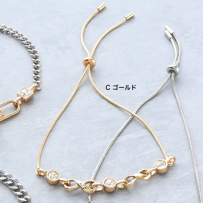 Material list No. ER0425 3 types of mixed bracelets with metal ring parts
