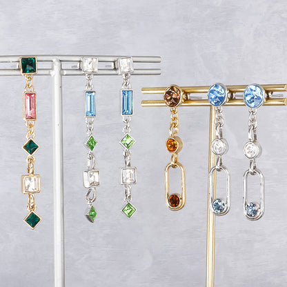 Material list No.ER0426 2 types of multi-colored earrings with metal ring parts