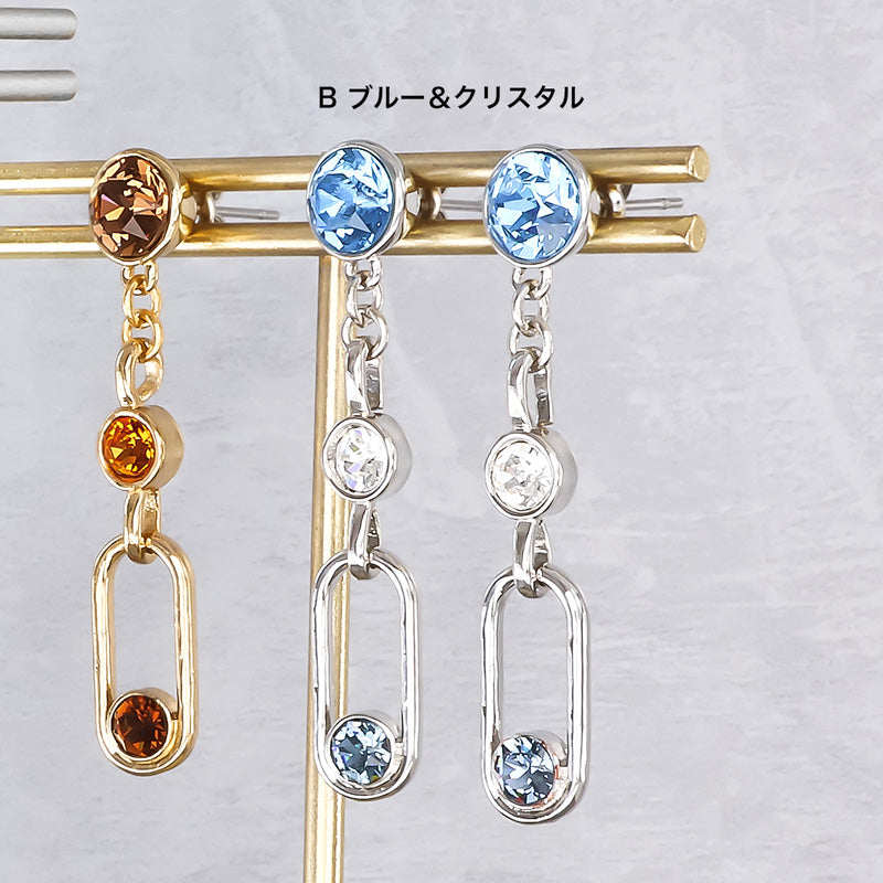 Material list No.ER0426 2 types of multi-colored earrings with metal ring parts