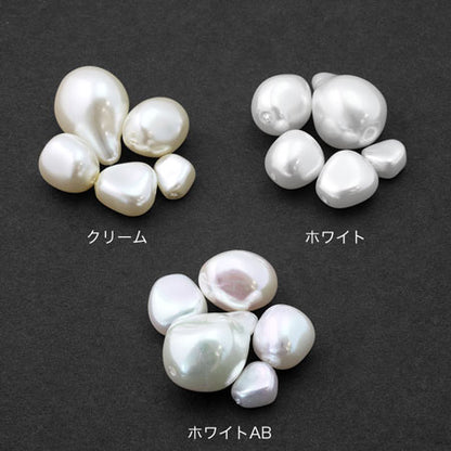 Resin pearl baroque flat 1 white AB