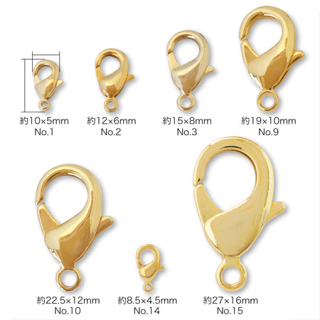 金具セット ヒモ用 カシメ 1.5mm　ゴールド