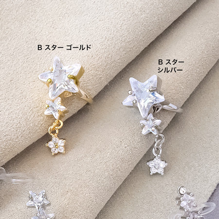 レシピNo.KR0163　チャームキュービックジルコニアのイヤークリップ5種(片耳用)