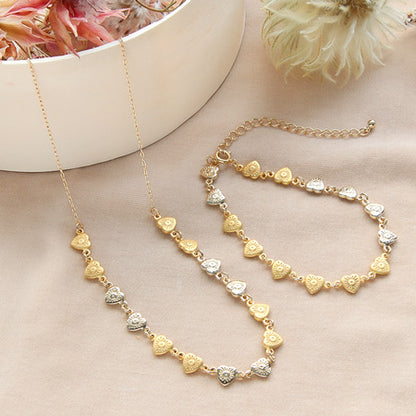 レシピ(図のみ)No.KR0180　チャーム ハートのネック＆ブレス