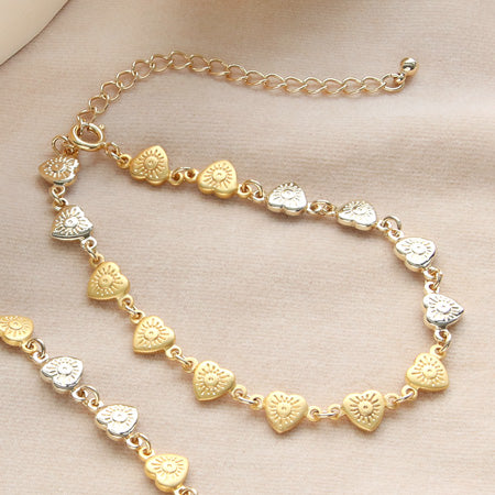 レシピ(図のみ)No.KR0180　チャーム ハートのネック＆ブレス