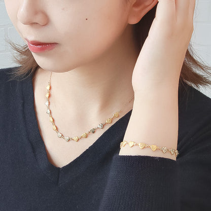 レシピ(図のみ)No.KR0180　チャーム ハートのネック＆ブレス