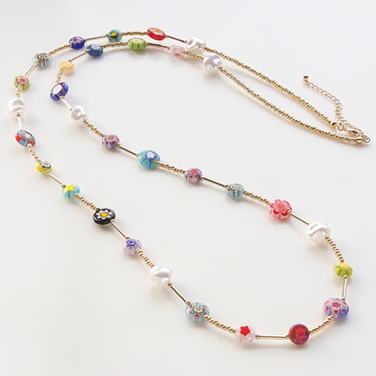 レシピNo.KR0199　ミルフィオリガラスの2WAYネックレス