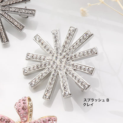 レシピNo.KR0280　クリスタルのフォーマルブローチ4種