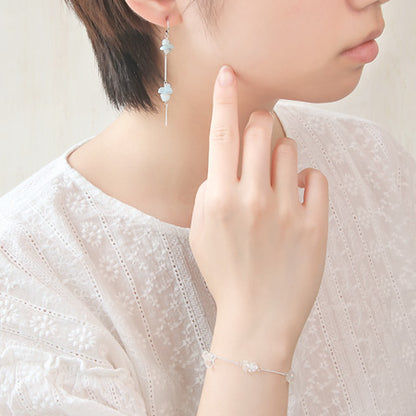 レシピNo.KR0317　半貴石サザレのチェーンブレス＆ピアス