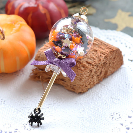 レシピNo.KR0397　ガラスボールのロリポップ風ハロウィンモチーフ