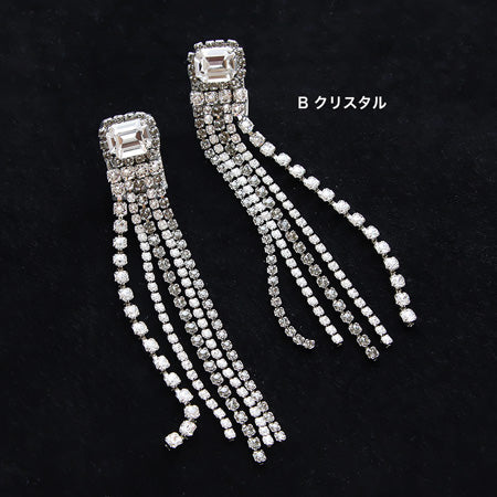 レシピNo.KR0438　貴和クリスタルのロングイヤリング2種