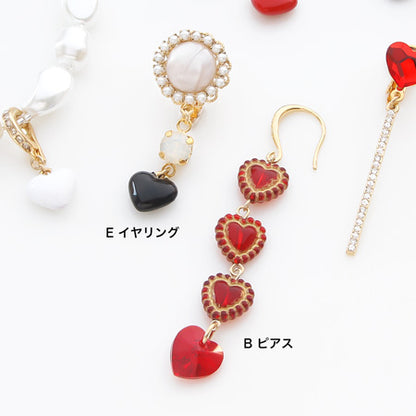 レシピNo.KR0472　ハートモチーフのガーリーアクセサリー6種