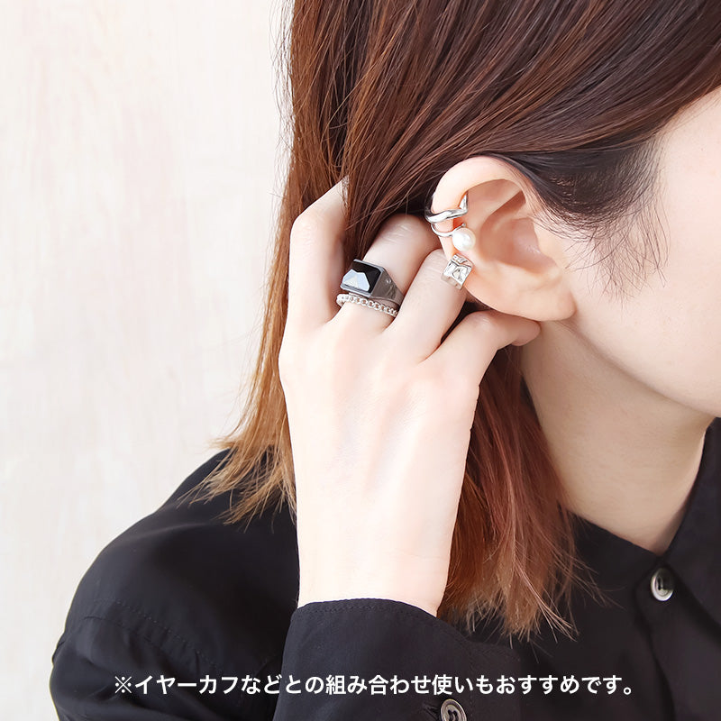 レシピNo.KR0479　メタルビジューレイヤードリング8種