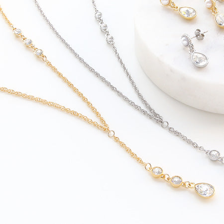 レシピNo.KR0491　貴和クリスタルのフレンチシックネック＆ピアス